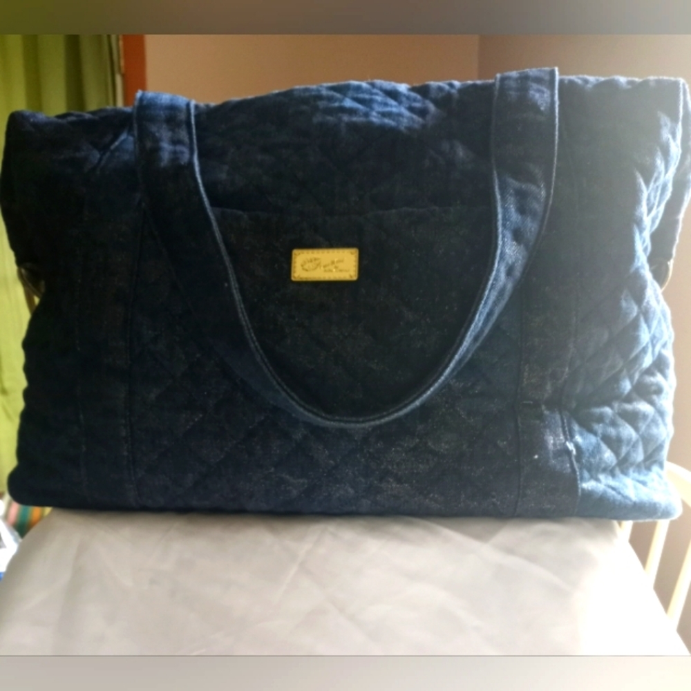 Luv Betsy Johnson denim travel bag.